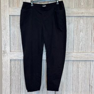 Catherines Essential Flat Front Stretch Casual Pants black sz 1XL